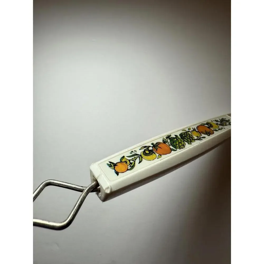 Vintage Ekco Mesh Strainer 70's Spice‎ of Life Vegetable Pattern Plastic Handle
